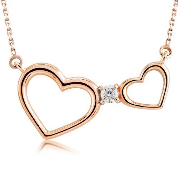 Wolgograd-Halskette 14K Roségold mit 0,05 Karat Diamant Sandra Ferretti