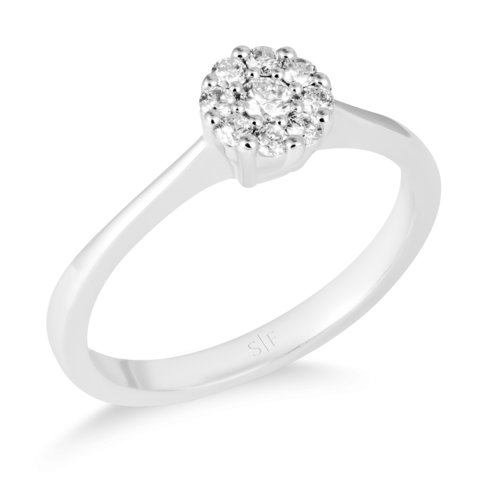 Sevilla- Ring 14K Weißgold mit 0,22 Karat Diamanten Sandra Ferretti