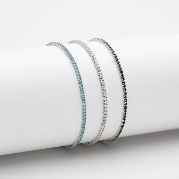 Bratara Tennis din Argint 925 placată cu Rodiu și Pietre Cubic Zirconia Turcoaz, 1.5mm  Sandra Ferretti