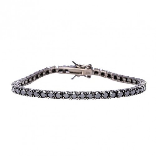 Bratara Tennis din Argint 925 All Black placată cu Rodiu și Pietre Cubic Zirconia, 2.5mm  Sandra Ferretti