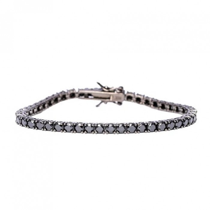Bratara Tennis din Argint 925 All Black placată cu Rodiu și Pietre Cubic Zirconia, 2.5mm  Sandra Ferretti