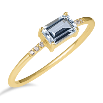 Dublin Ring 14K Gelbesgold mit Diamanten von 0,03 Karat und Topas von 0,61 Karat Sandra Ferretti