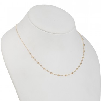 18K Gold Halskette mit Perlen und Diamantkette