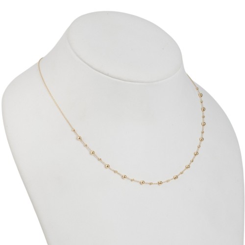 18K Gold Halskette mit Perlen und Diamantkette