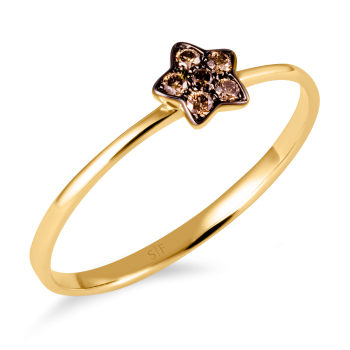 Ufa- Ring 14K Gelbgold mit 0,07 Karat Diamanten Sandra Ferretti
