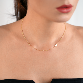 Rosenkranzkette aus 18 Karat Gelbgold mit Diamantkugeln