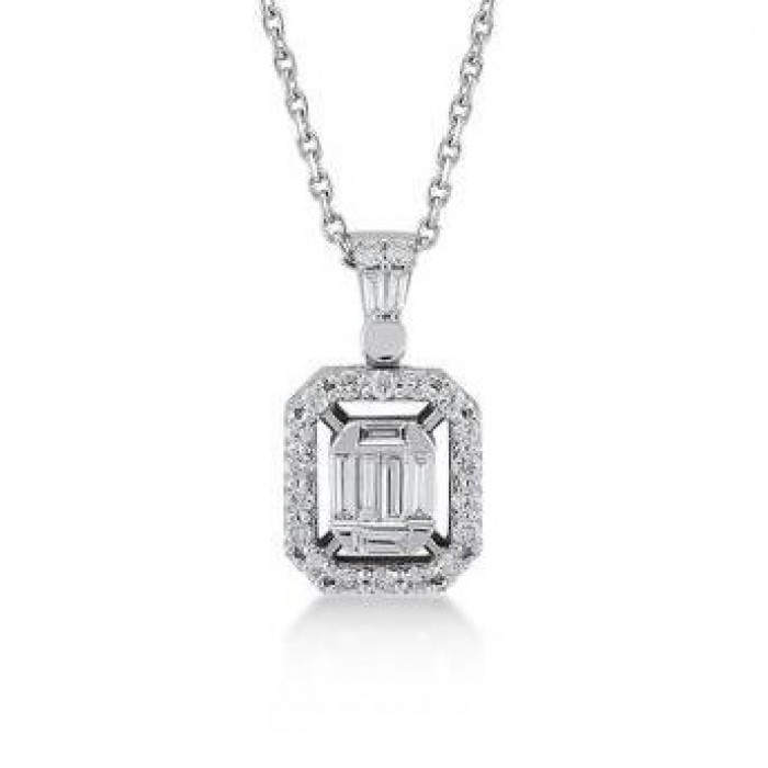Porto-Halskette 14K Weißgold mit 0,21 Karat Diamanten Sandra Ferretti
