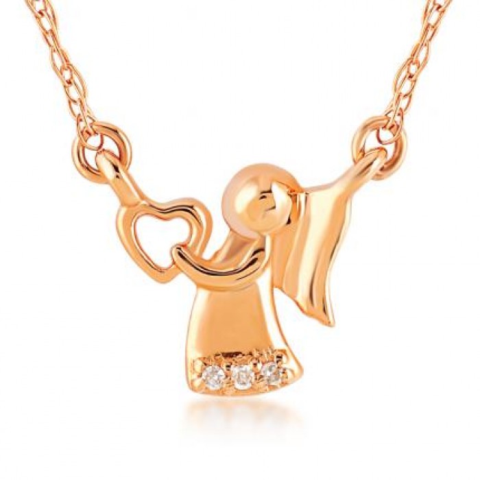 Lyon-Halskette 14K Roségold mit 0,01 Karat Diamanten Sandra Ferretti