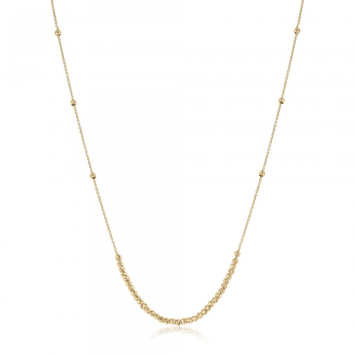 Halskette aus 18 Karat Gelbgold mit Diamantkugeln