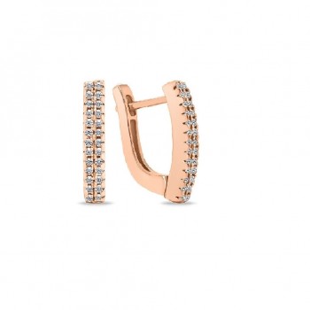 Cercei Eternity din Argint 925 Placati cu Rodiu Roz și Doua Randuri Pietre Cubic Zirconia Transparente  Sandra Ferretti