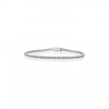 Tennisarmband aus 18 Karat Weißgold mit Champagner-Naturdiamanten von 2,37 ct Sandra Ferretti