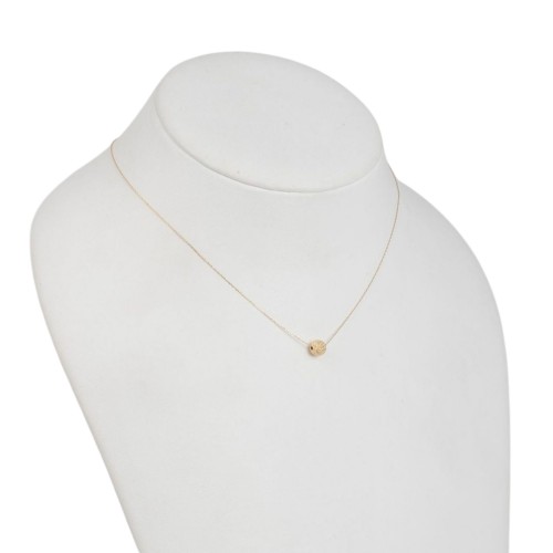 Halskette aus 18 Karat Gold mit glasiertem Kugelanhänger und Diamantkette