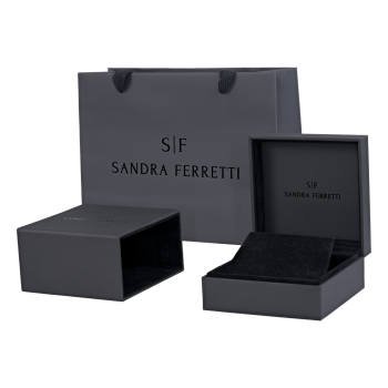 Cercei din Argint 925 Placati cu Rodiu Roz și Cinci Randuri Pietre Cubic Zirconia Albastre  Sandra Ferretti