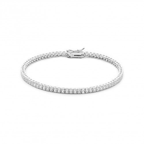 Tennisarmband aus 925er Sterlingsilber, vergoldet mit Rhodium und Zirkonia-Steinen, 2 mm  Sandra Ferretti