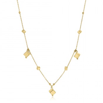 Halskette aus 18 Karat Gelbgold mit Diamantwürfeln und -kugeln