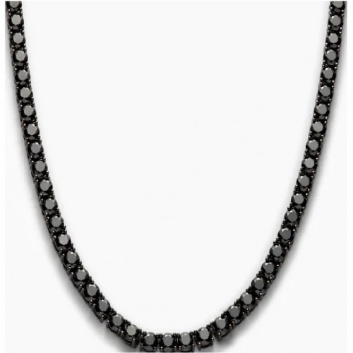 Colier Tennis din Argint 925 All Black placat cu Rodiu și Pietre Cubic Zirconia, 2.5mm  Sandra Ferretti
