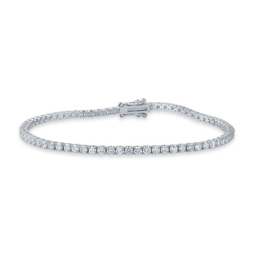 Tennis Armband aus 18 Karat Weißgold mit 3,0 Karat natürlichen Diamanten Sandra Ferretti