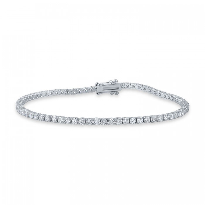 Tennis Armband aus 18 Karat Weißgold mit 3,0 Karat natürlichen Diamanten Sandra Ferretti