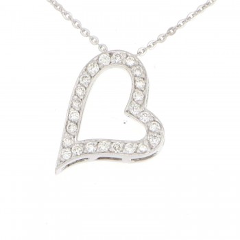 Portsmouth-Halskette 18K Weißgold mit 0,14 Karat Diamant Sandra Ferretti