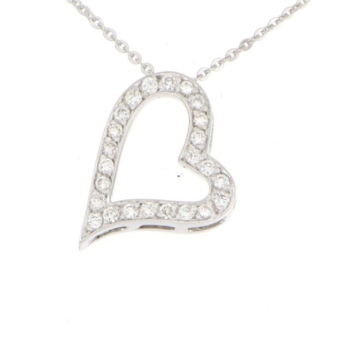 Portsmouth-Halskette 18K Weißgold mit 0,14 Karat Diamant Sandra Ferretti