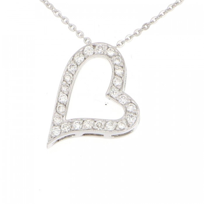 Portsmouth-Halskette 18K Weißgold mit 0,14 Karat Diamant Sandra Ferretti
