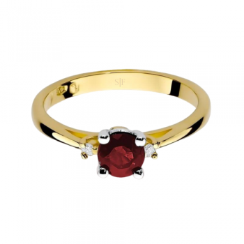 Anvers- Ring 14K Gelbgold mit 0,03 Karat Diamanten und 0,40 Karat Rubin Sandra Ferretti